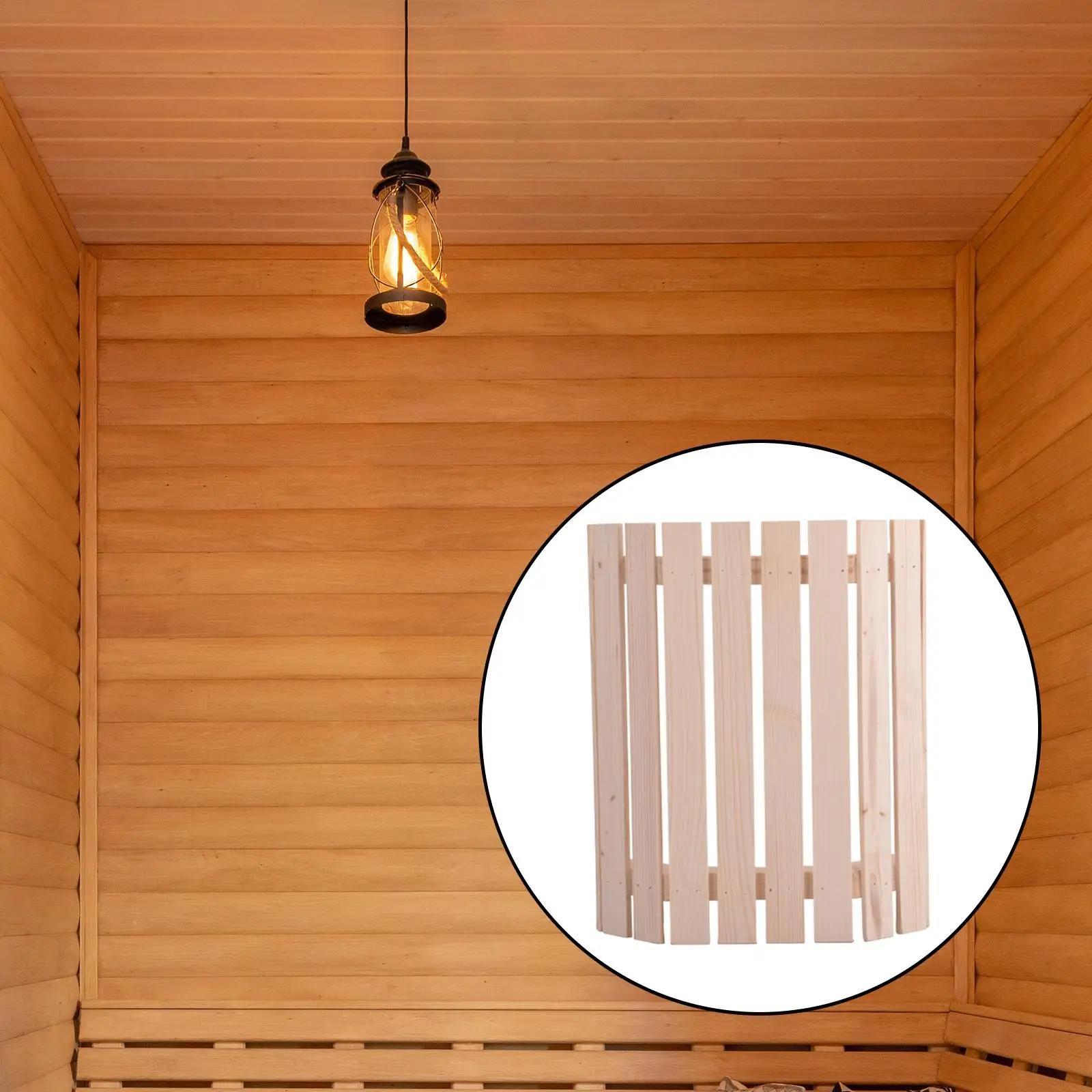 

Wood Lamp Shade Vintage Spa Accessories Steam Room Lampshade Wooden Lampshade Light Shade for Sauna Room Decoration