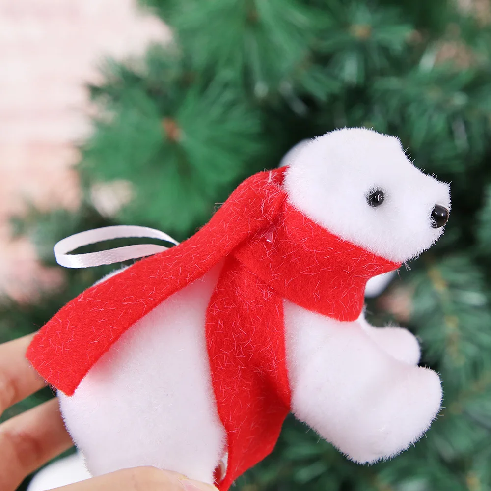 Buy 1pcs Christmas decorations white bear pendants tree ornaments polar figurines christmas outdoor decoration on