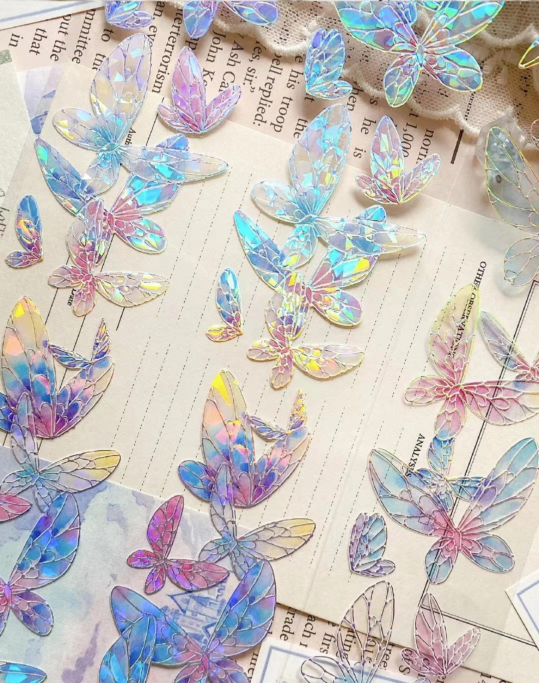 

Vintage Snow Butterfly Shiny Washi PET Tape for Card Making DIY Scrapbooking Decorative Sticker