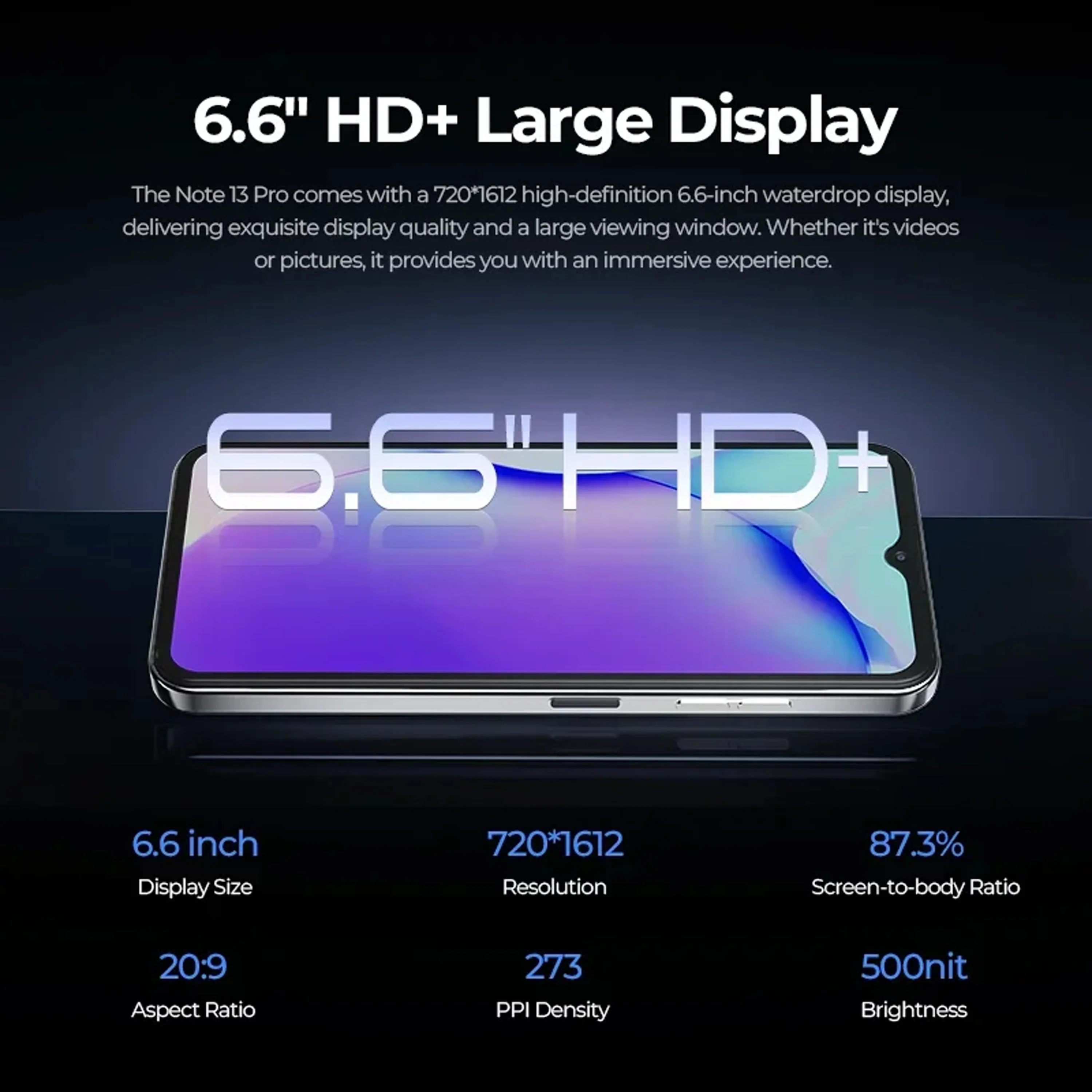 Фото HOTWAV Note 13 Pro, 16 ГБ + 256 ГБ, восьмиядерный процессор, 6,6 дюйма, HD + 90 Гц, частота обновления, Android 13 NFC, 50 МП, камера, 5160 мАч, 18 Вт, зарядка №3