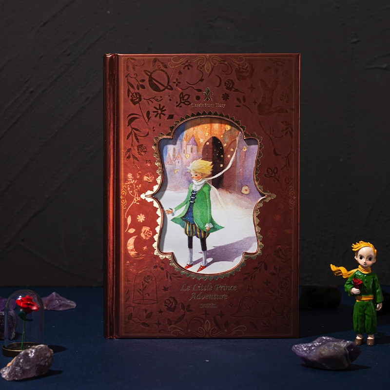 

New Cute Hardcover Notebook 128 Sheets Color Pages Little Prince Adventures Illustration A5 Diary Planner Agenda Notepad