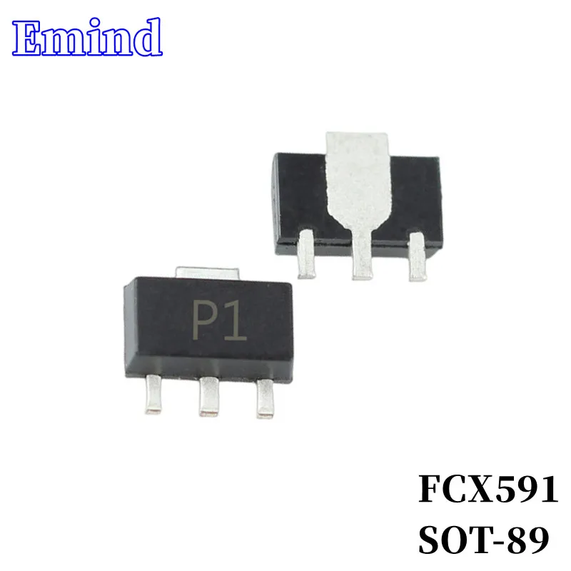 

100Pcs FCX591 SMD Transistor Footprint SOT-89 Silkscreen P1 Type PNP 60V/2A Bipolar Amplifier Transistor