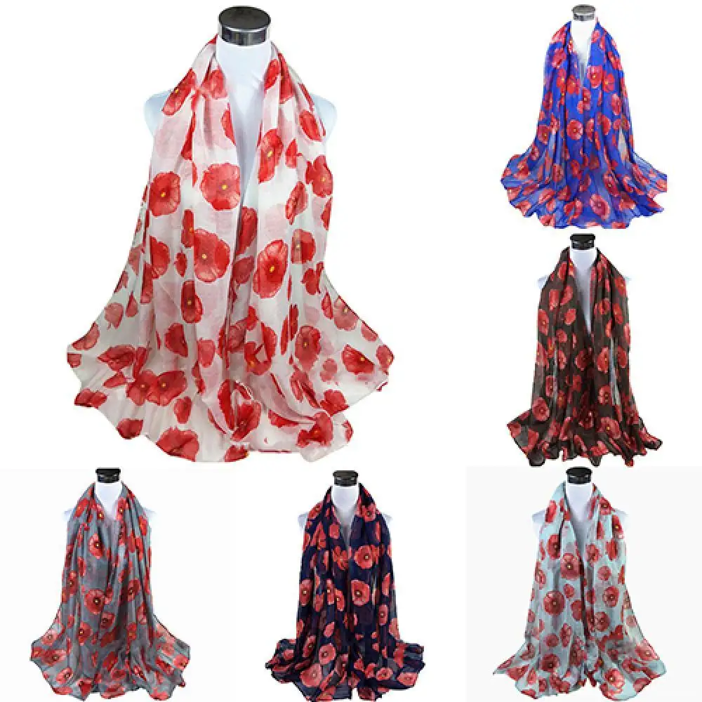 

Silk Scarves Women's Fashion Sexy Flowers Printed Chiffon Shawl Long Scarf Fashion Shawl Sunscreen Print Floral Scarf Scarves