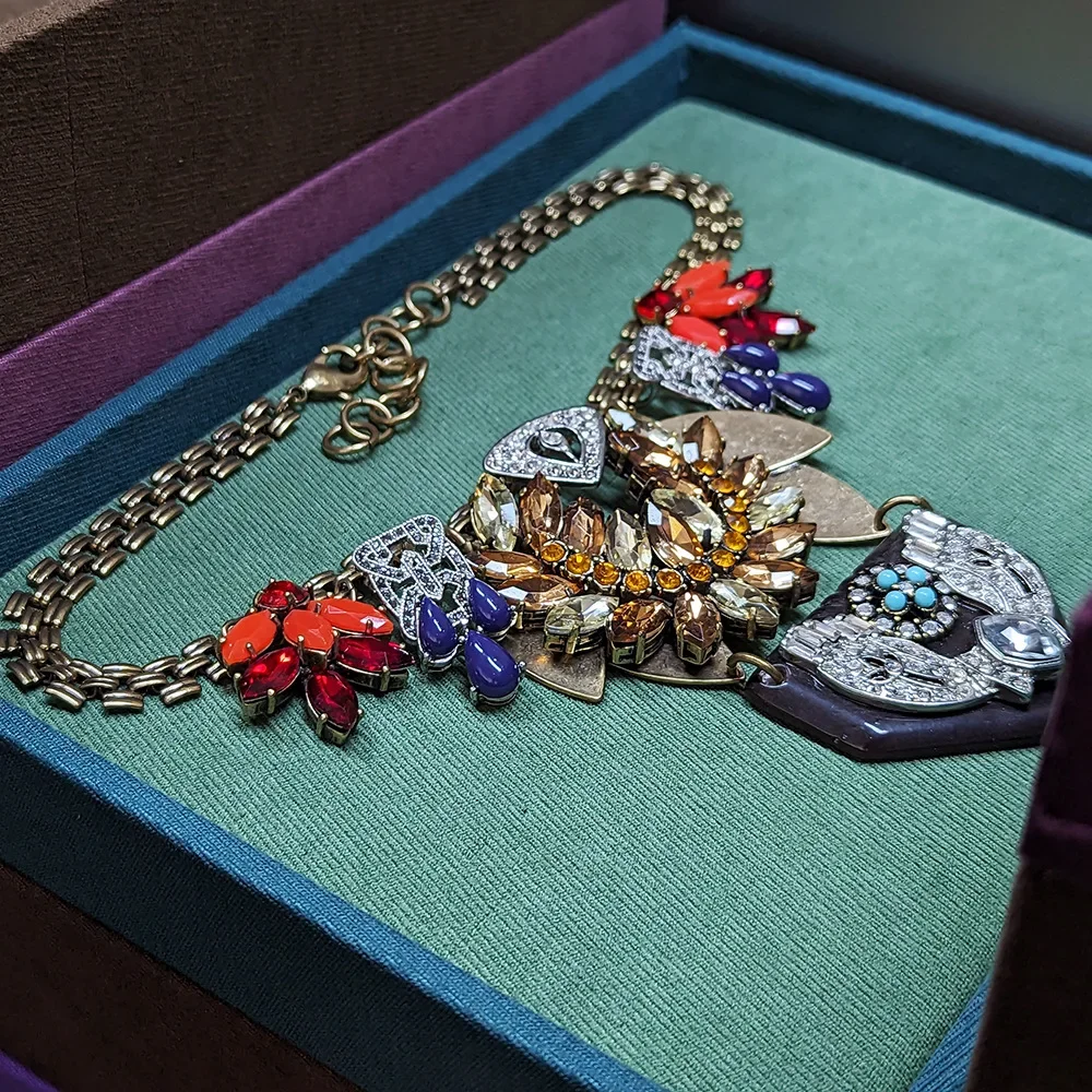 Винтажное украшенное ожерелье ручной работы уникальный большой кулон Ауры