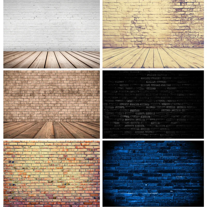 

SHENGYONGBAO Portrait Cloth Vintage Brick Wall Wooden Floor Photography Backdrops Photo Background Studio Prop 21712 YXZQ-12