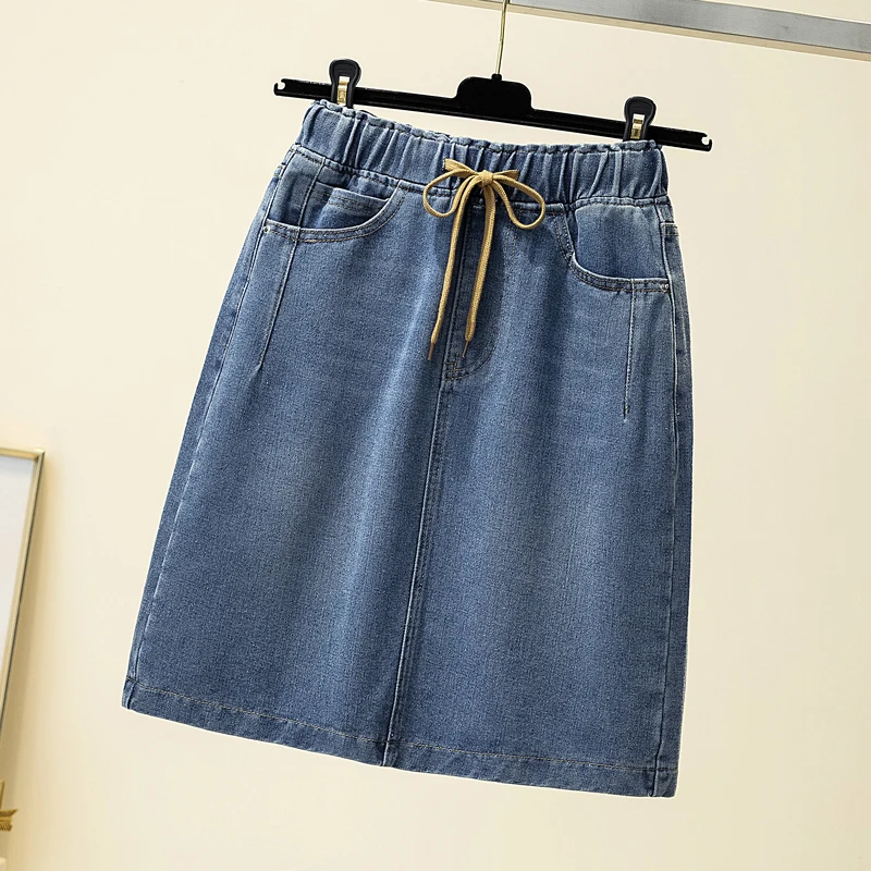 

2023 New Spring Summer Retro Denim Short Skirt Oversized Women's Clothing Casual Elastic High Waist Loose Jeans Skirts AC286