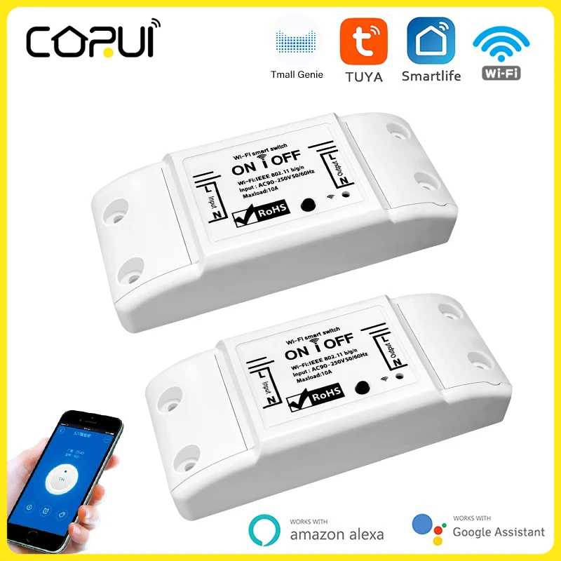 

CoRui Tuya WiFi Smart Light Switch Smart Life APP Group Wireless Remote Control Smart Home Work With Alexa Google Home