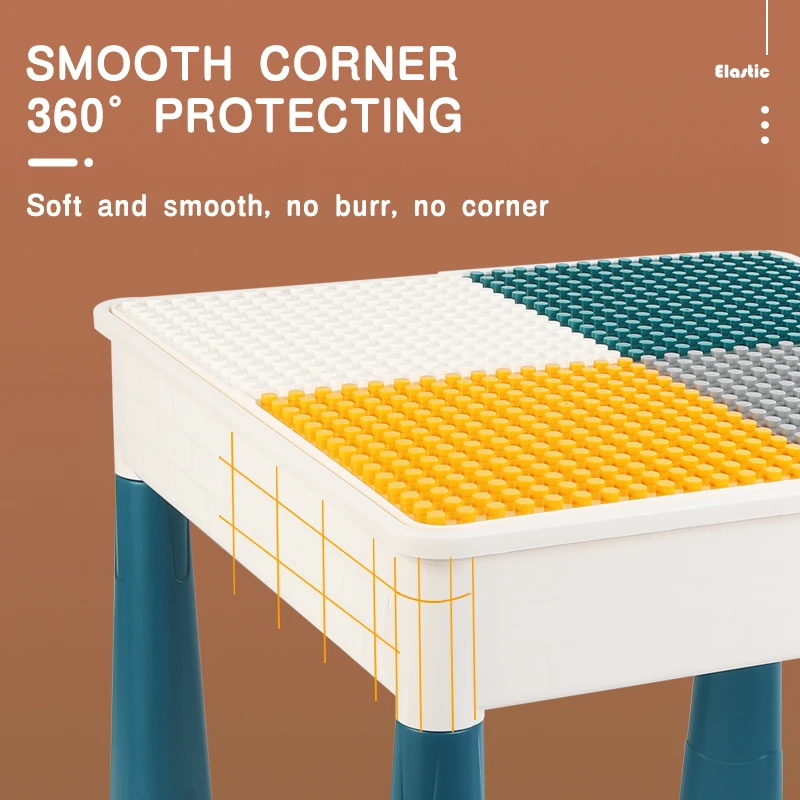 Детский Рабочий стол Монтессори с 128 большими строительными блоками Обучающие