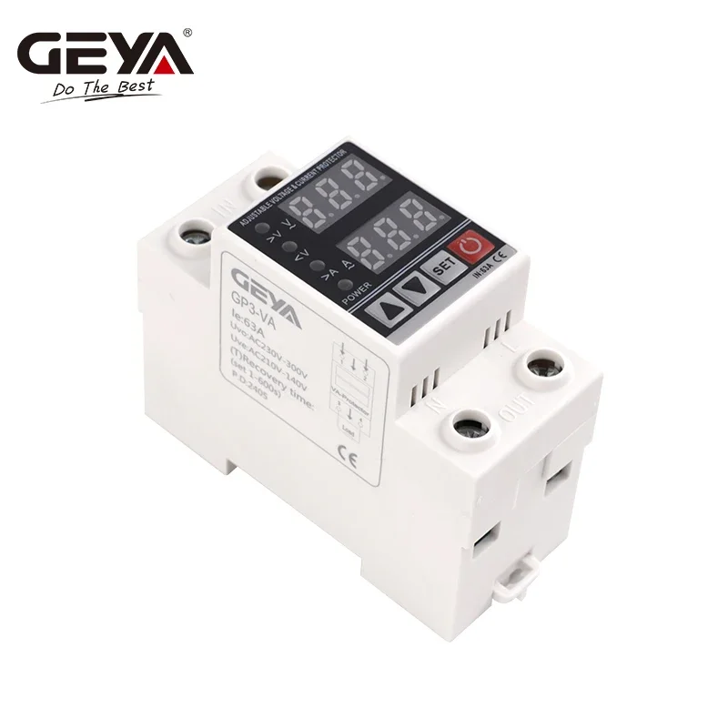 GEYA GP3-VA Din-рейка Защита от перегрузки по току Защитное устройство перенапряжения и