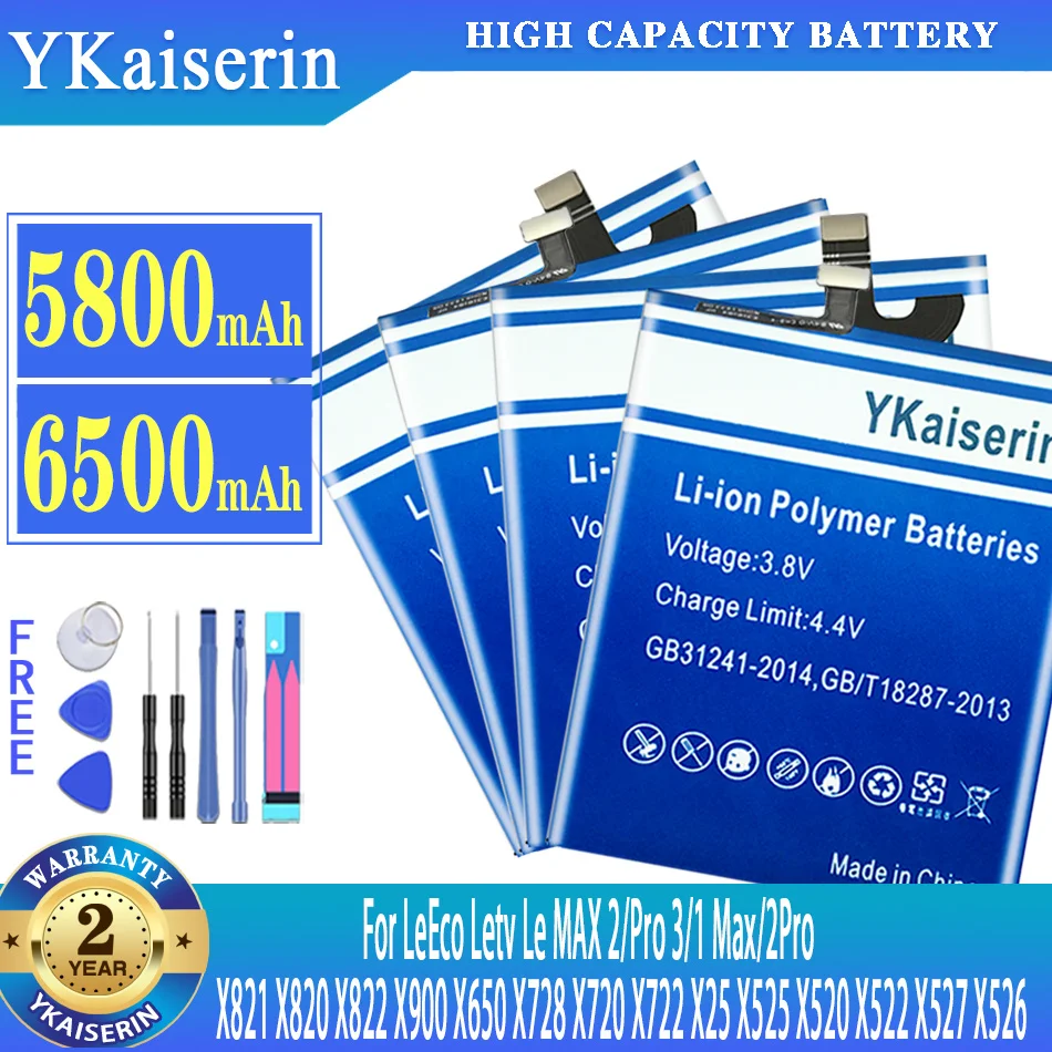 

YKaiserin Battery For LeEco Letv Le MAX 2/Pro 3/1 Max/2 pro/X821 X820 X822 X900 X650 X728 X720 X722 X25 X525 X520 X522 X527 X526