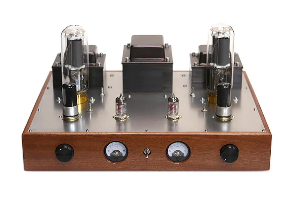 45WX2 805A 6P6P ECC82 Высокомощный односторонний ламповый усилитель класса A VU-метр шасси