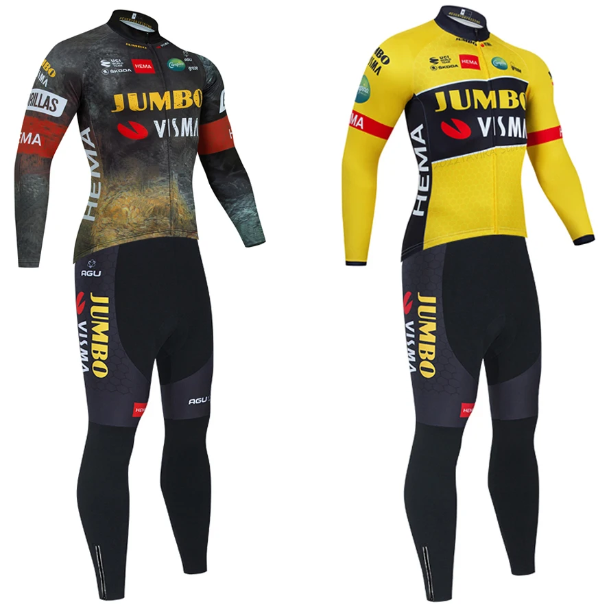 

2023 Winter Cycling Jersey JUMBO Team Bike Maillot Pants Suit Men 20D Ropa Ciclismo Pro Bicycl Jacket Clothing