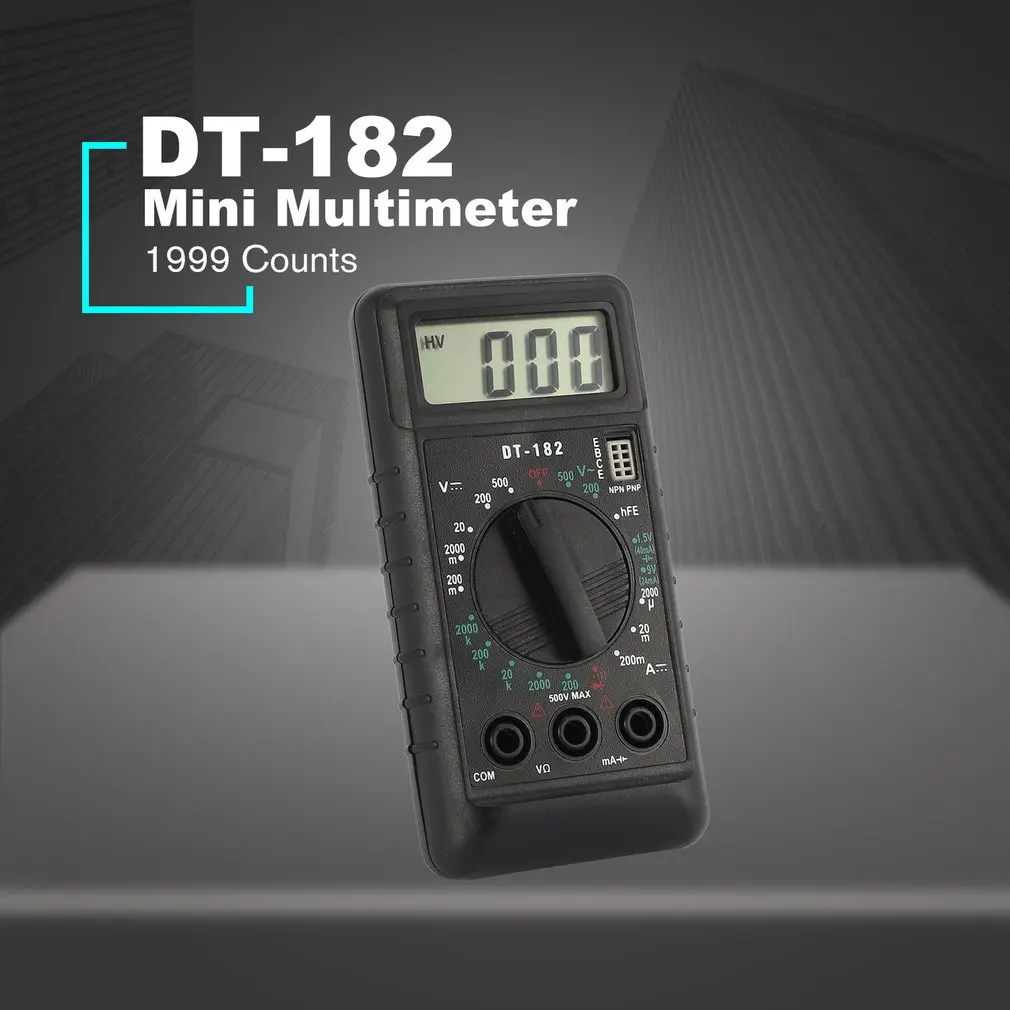 

NEW DT-182 Digital Mini Multimeter DC/AC Voltage Current Meter Handheld Pocket Voltmeter Ammeter Diode Triode Tester Multitester
