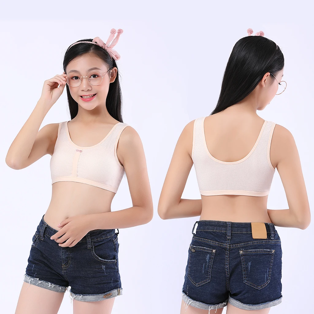 

Soft Breathable Cotton Underwear Vest With Bowknot Sports Bra For Fitness