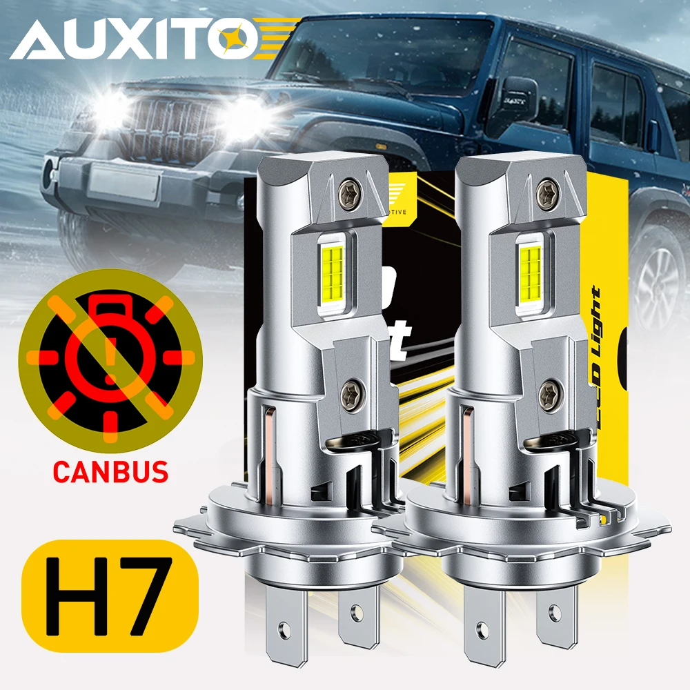 

AUXITO M6S H7 Canbus Светодиодные лампы высокой мощности Super White Turbo Фара Антиблочный комплект ламп для автомобилей Дальний ближний свет 12 В 70 Вт 30000 лм