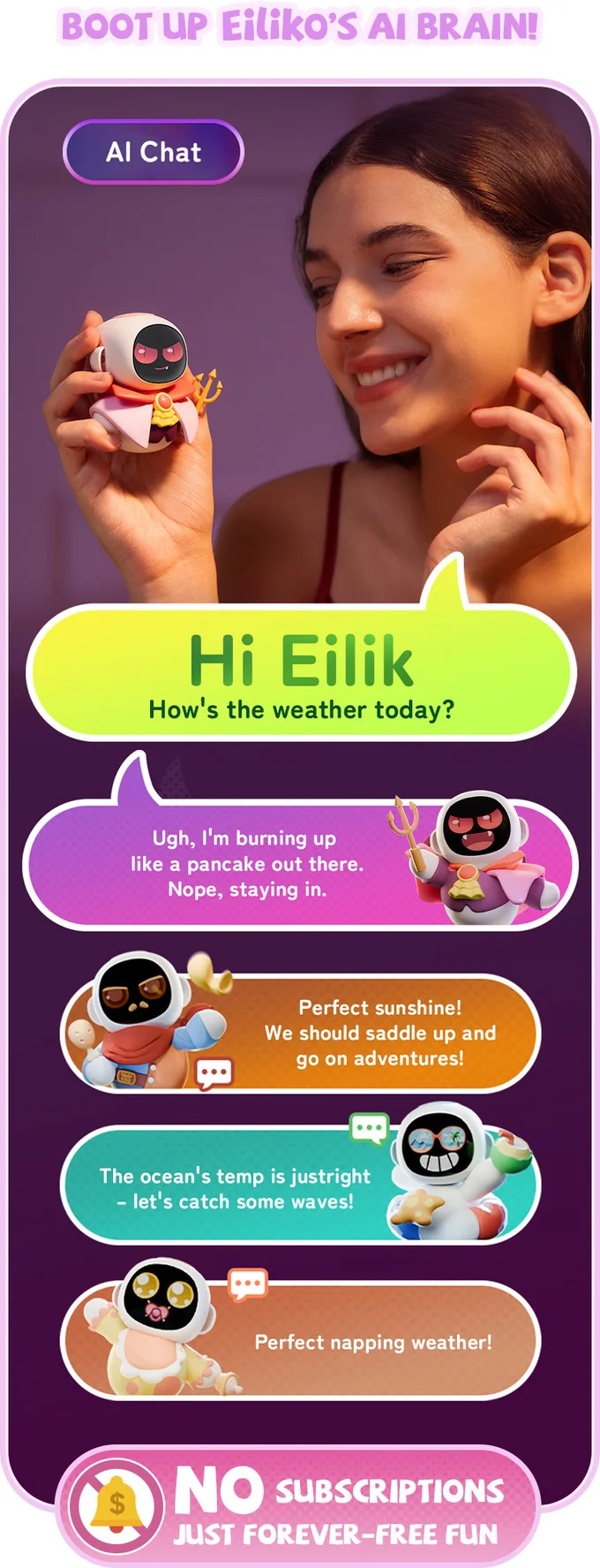 Фото Умный робот Eiliko Mini Eilik с ИИ-чатом, эмоциональным взаимодействием, портативный компаньон, длительное время работы от батареи, подарок для детей и пар №5