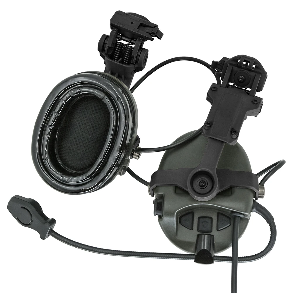 TCLHEADSET Tactical headset with ARC rail adapter Solding headset anti-noise air gun hunting shooting earmuff with Kenwood 2-pin