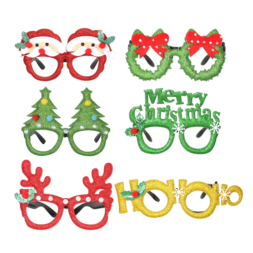 

6pcs Christmas Glasses Frames Kids Christmas Gift Christmas Decorations Clearance Christmas Party Favors Christmas Eyeglasses