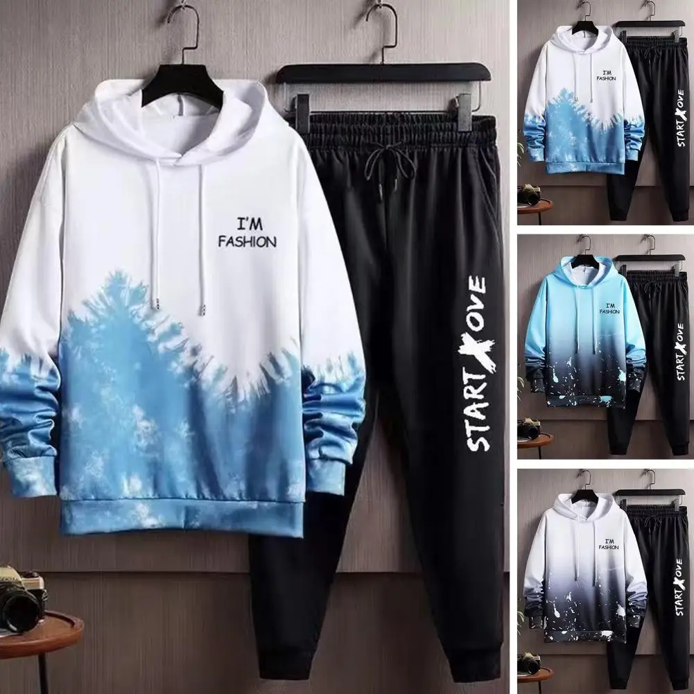 

Мужской спортивный костюм, ветрозащитная толстовка с капюшоном и брюки, дышащая спортивная одежда с длинным рукавом, спортивный костюм на шнурке для осени и зимы