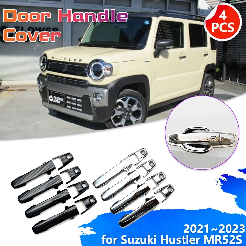 Для Suzuki Hustler MR52S MR92S Mazda Flair Crossover 2021 ~ 2023 хромированная крышка дверной ручки из