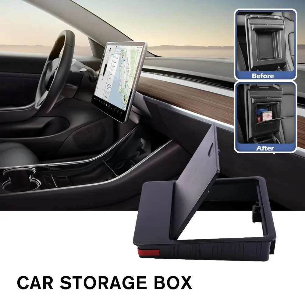 

Car Armrest Holder Box Center Console Organizer Armrest Hidden Storage Box Accessories For Tesla Model 3 Model Y 2023 2022 2021