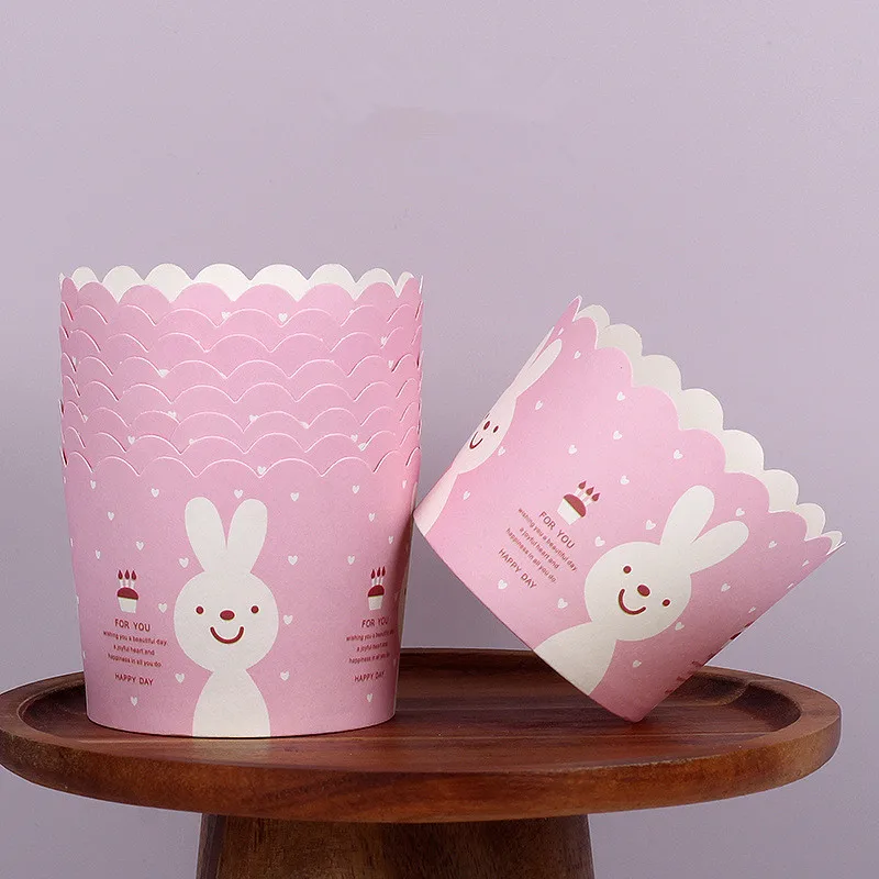 

50Pcs Rabbit Muffins Paper Cup Cupcake Wrappers Baking Cups Cupcake Cases Muffin Boxes Wedding Caissettes Cake Decorating Cup