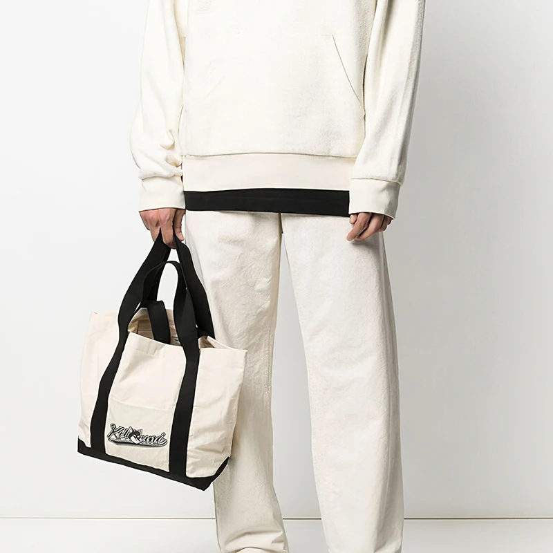 

Aesthetic Letter Print Fashion Canvas Bag Women Dual Use Pocket Portable Tote Handbags Vintage Casual Shopping Bags 2022