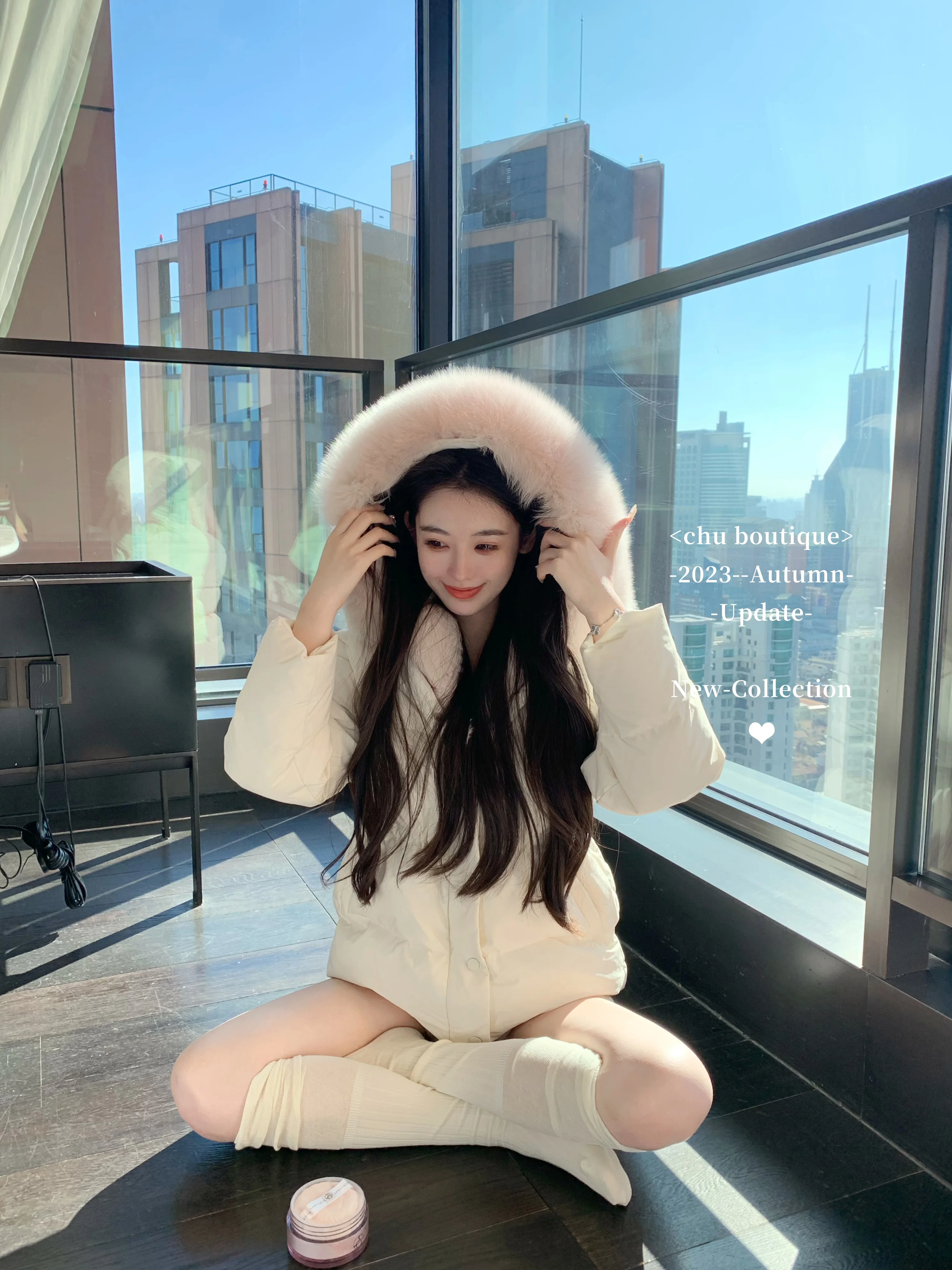Chu Xiaochu/Fox Detachable Fur Collar Down jacket Fixed Dyed Silk Color Series 90 White Duck Down