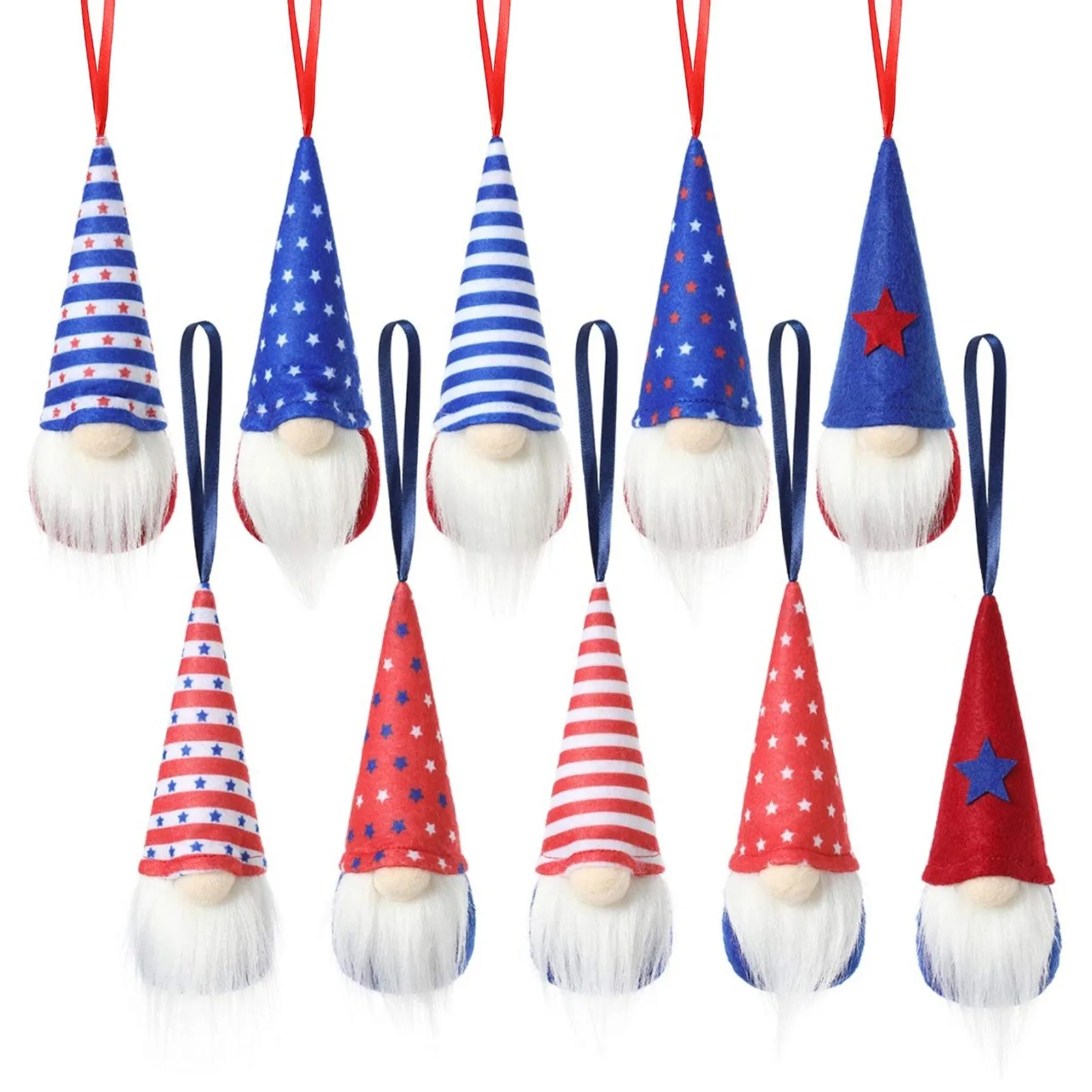 

American Patriotic Gnome Tree Hanging Ornaments for 4th of July