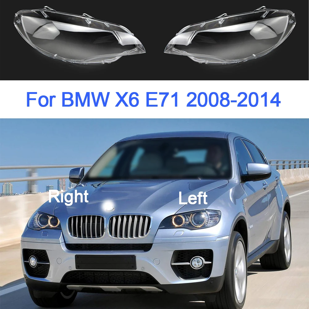 

Стекло для автомобильной фары для BMW X6 E71 2008-2014, сменный абажур, прозрачная крышка объектива, прозрачный чехол для фары, подходит для автомобильных деталей