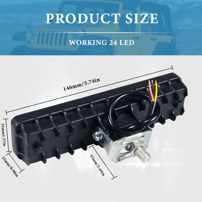 Светодиодная противотуманная фара для мотоцикла 72 Вт 12 В 24