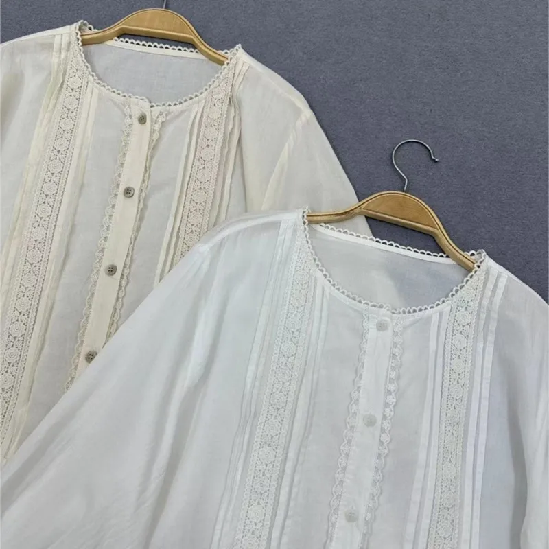 Женские рубашки с вышивкой Johnature хлопковые свободные в японском стиле девушки