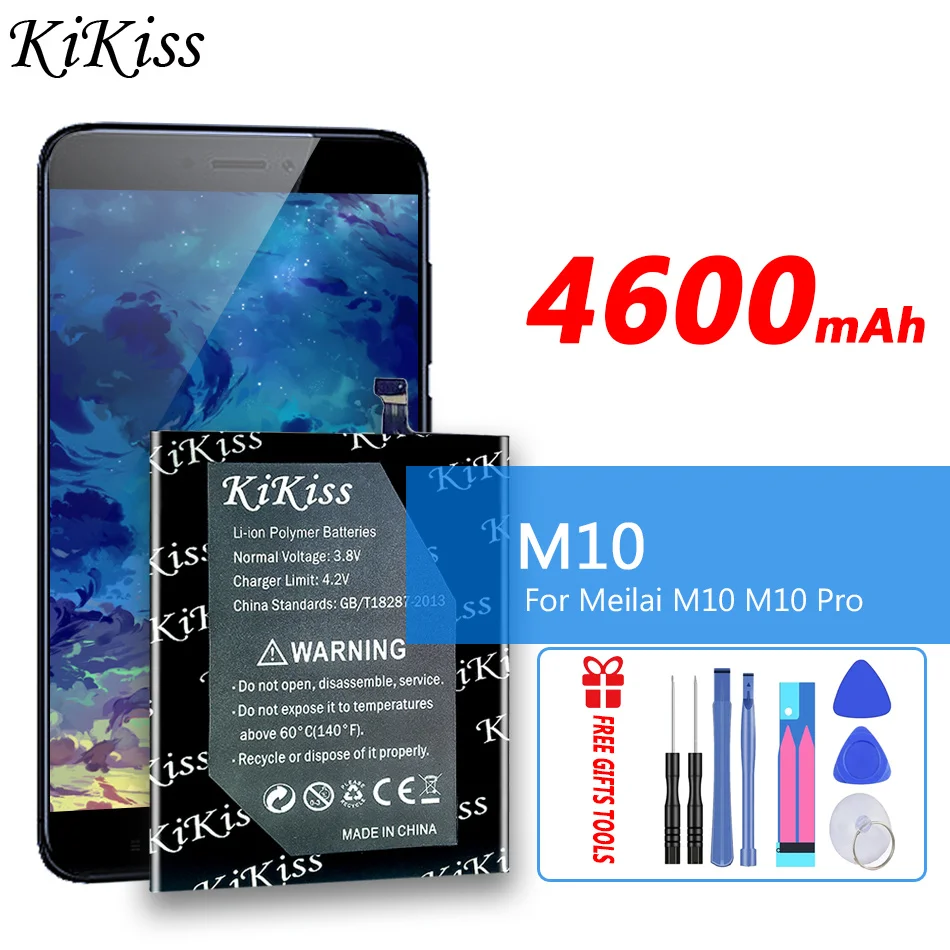 

4600mAh KiKiss Battery M10 For Meilai M10Pro M10 Pro Mobile Phone Batteries