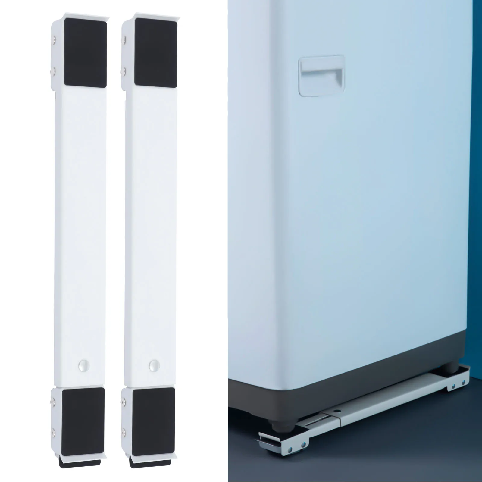 

Adjustable Mini Fridge Stand, Extendable Appliance Rollers, Mobile Washing Machine Base Stand, Furniture Dolly with 24 Wheels