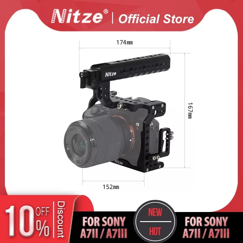 

NITZE CAMERA CAGE KIT FOR SONY A7II/A7SII/A7RII/A7III/A7RIII/A9 - SHT03B