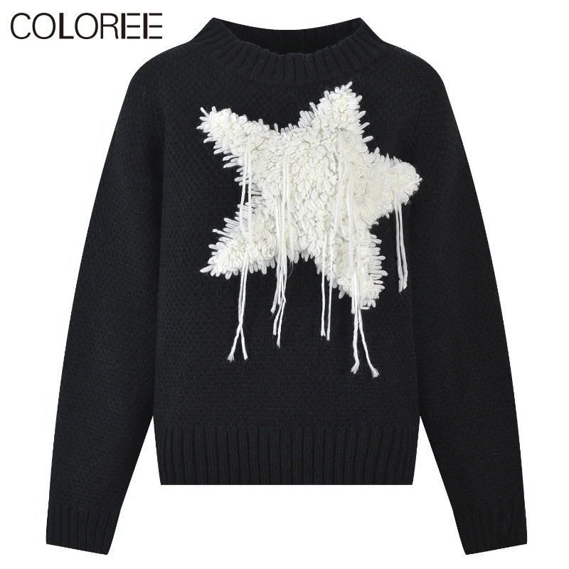 

Thicking Warm Knitwears 2022 Korean Fashion Winter Clothes Women Casual Oversized Knitted Sweater Mujer Loose Black Pull Femme
