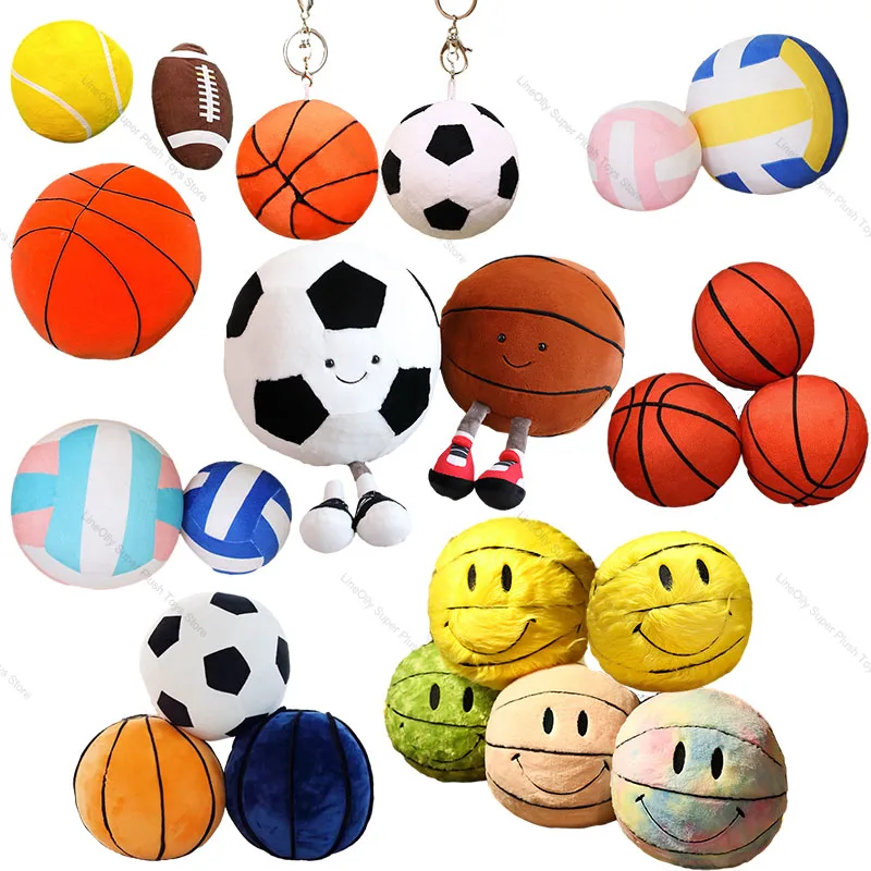 

Kawaii смешной Баскетбол футбол теннис регби волейбол плюшевая игрушка-подушка кукла Мягкий Мяч декомпрессионные спортивные мячи детский подарок