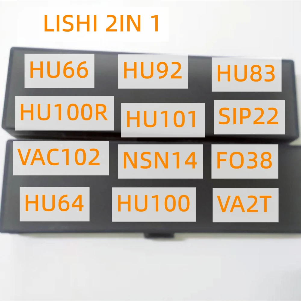 

Lishi 2 в 1 VAC102 HU87 MAZ24 NSN14 TOY43AT FO38 CY24 HU64 HU66 HU100 HU100(10) HU101 HU100R VAG2015 HU162T(8) TOY48 SIP22 HY22