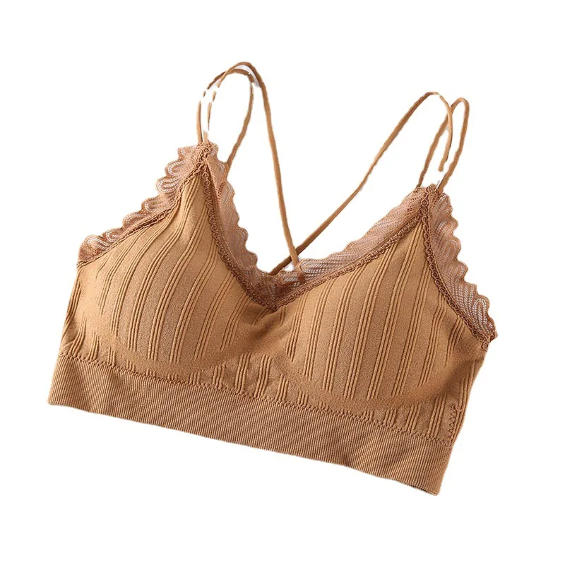 

New beauty back wrapped chest without trace tube top strap underwear seamless summer new breathable girl no steel ring bra