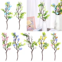 colorful diy painting wedding favors artificial easter decoration easter egg tree branch fake plant foam egg flower