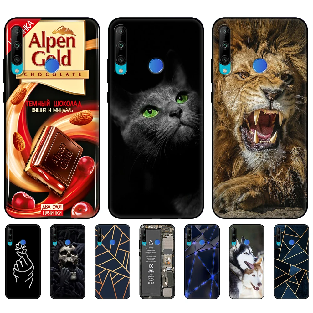 

For HONOR 9C Case 6.39" Soft Silicon Tpu Phone Cover On Huawei Honor 9C 9 C AKA-L29 Back Bag Coque Bumper black tpu case