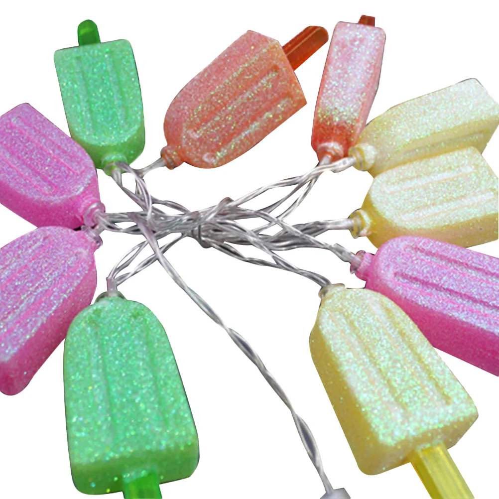 

1pc Opetated 10 Bulbs Popsicle Colorful String Lights for Patio Wedding Party