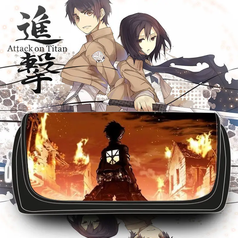 

20cm X 9cm Attack on Titan Pencil Cases Bags Eren Jaeger Mikasa·Ackerman Armin Arlert Canvas Anime Limited Edition Stationery