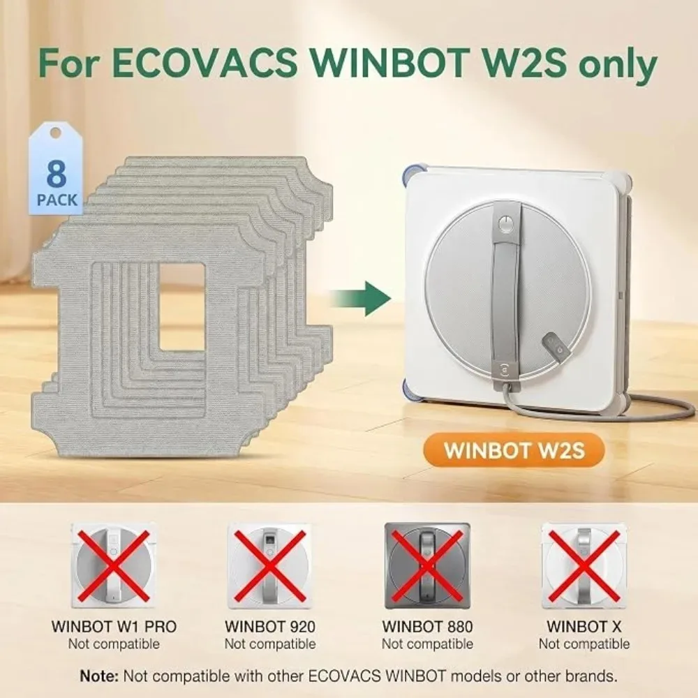 Фото Высококачественная чистящая салфетка Ecovacs W2S, совместимая с роботом для мытья окон Winbot W2S, замена для робота Winbot W2S. №2