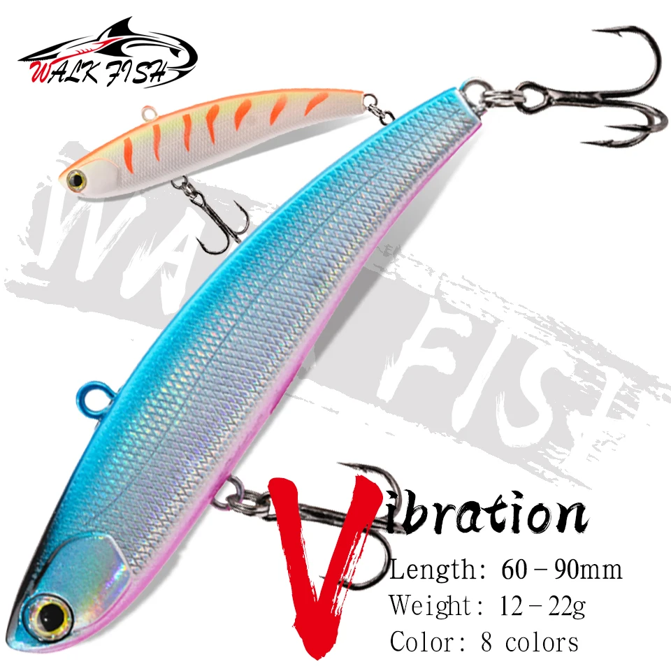 

WALK FISH 1PCS New 12g 14g 17g 22g Fishing lure Winter ice Fishing VIB Lure Sinking Rattlin Bait Artificial Swimbait Japan Hook