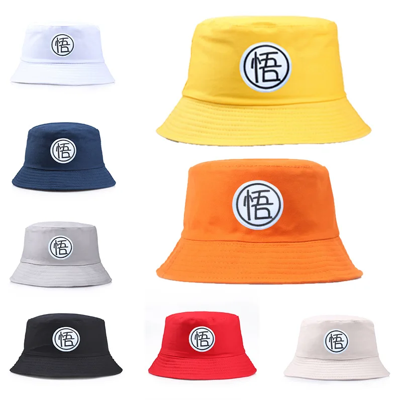 

New Anime Peripherals Dragon Ball Men's and Women's Bucket Hats Wukong Cotton Double-sided Hats Fashion Gifts