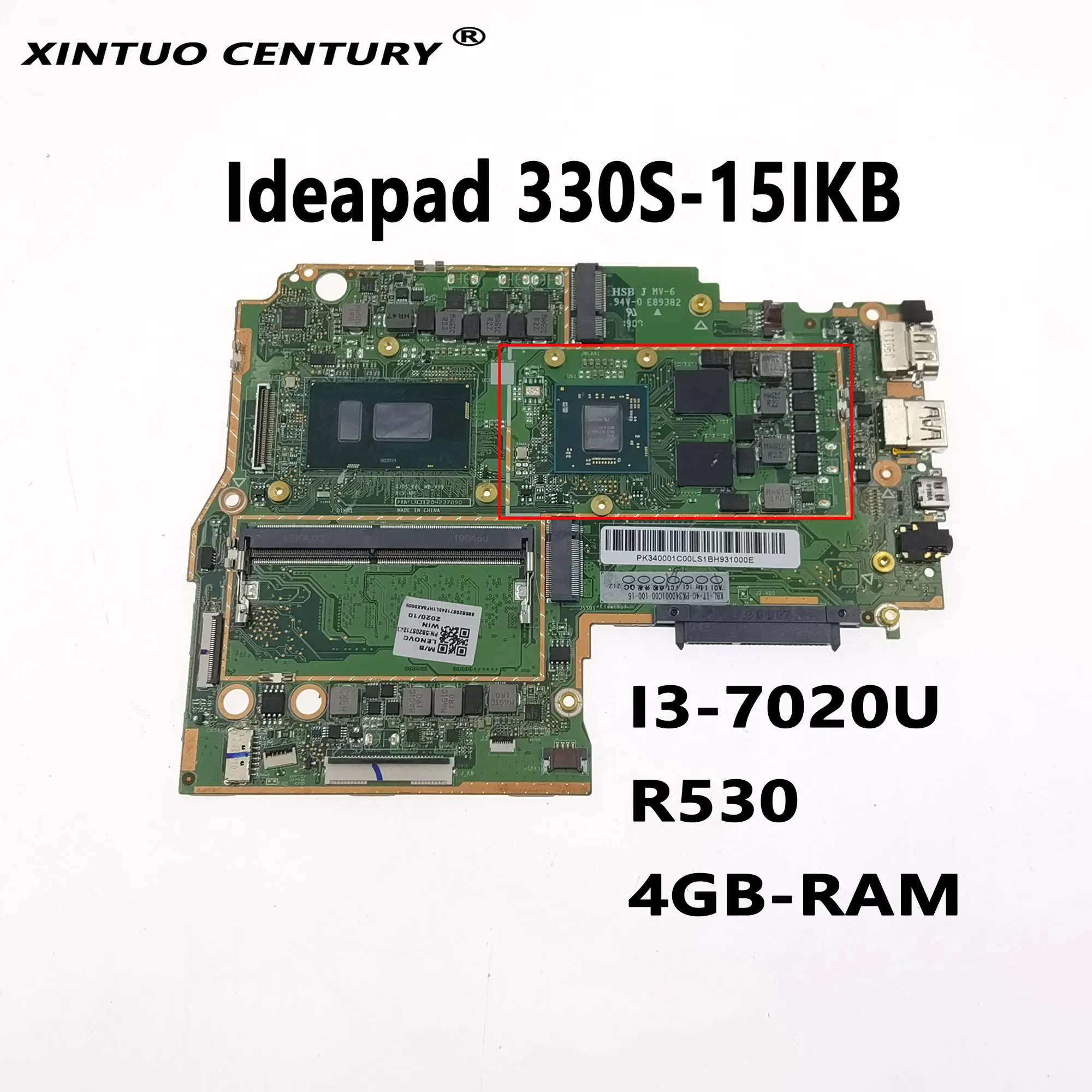 

Материнская плата для ноутбука Lenovo IdeaPad 330S-15IKB 330S-KBL 15,6 дюйма SR3LD I3-7020U CPU 4G-RAM R530 GPU 100%