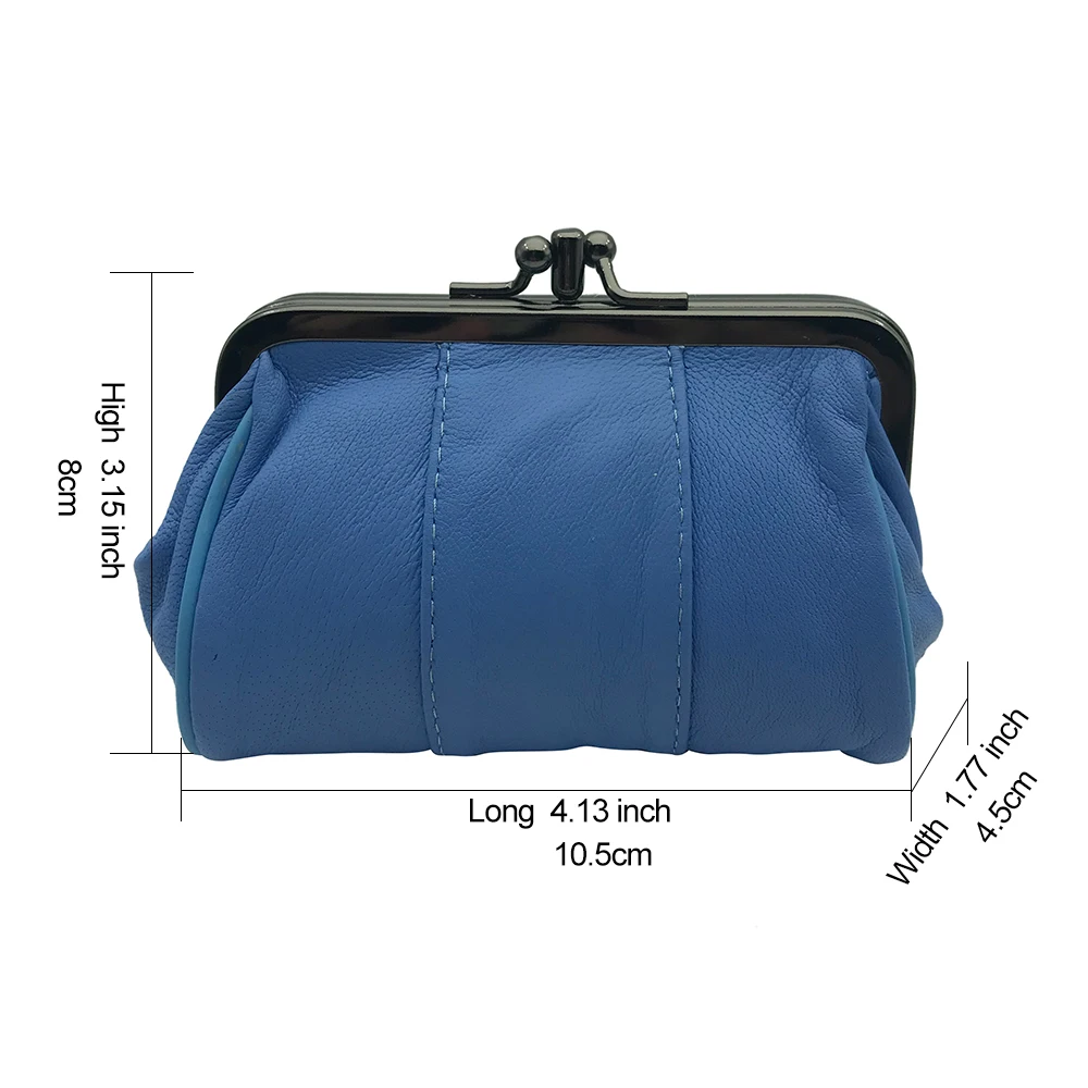 NICOLE & CO Mini Coin Purse Women Genuine Leather Sheepskin Key Wallet Original New Men Metal Hasp Card&ID Holder Bag Money Clip