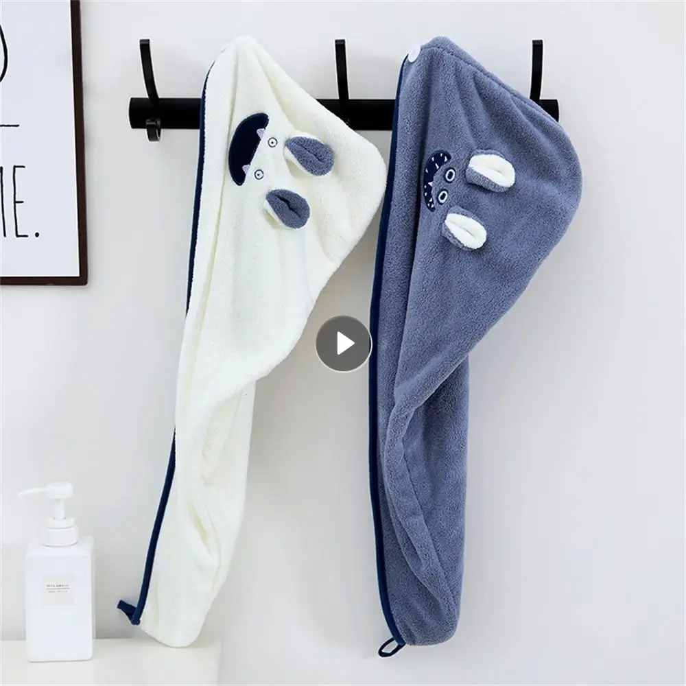 

Детская сушка волос, поглощающая воду, мультяшный душ, коралловый флис, Быстросохнущий мягкий душ, морской синий душ, белый