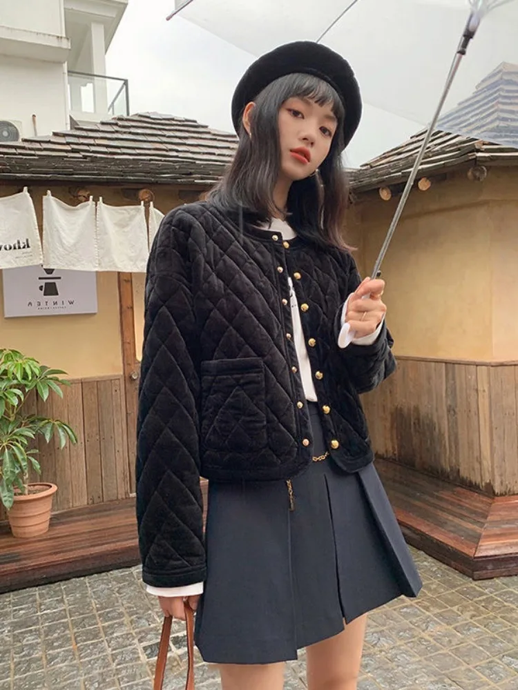 

Temperament Ladies Top Jackets Women Clothes 2023 Ropa Mujer O-neck Long Sleeve Tunic Velvet Coat Chic Vintage Loose Tops Female